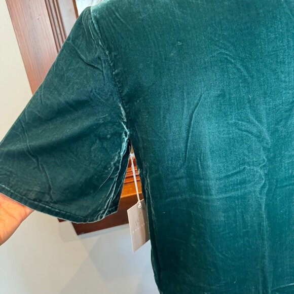 CHELSEA 28 green velour feel pullover top SIze XS NWT - Picture 5 of 8